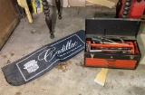 JCPenney Tool Box with Contents & Cadillac Fender Cover