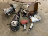 Group of Pneumatic Tools, Bench Grinder & Electric Sander