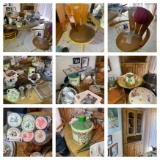 Kitchen Clean Out - Table, Corner Cabinet, Glassware, Shelves, Art & More