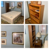 Cleanout  Master Bedroom - Full Size Bed, Shelf, Side Table, Exercise Machine & More