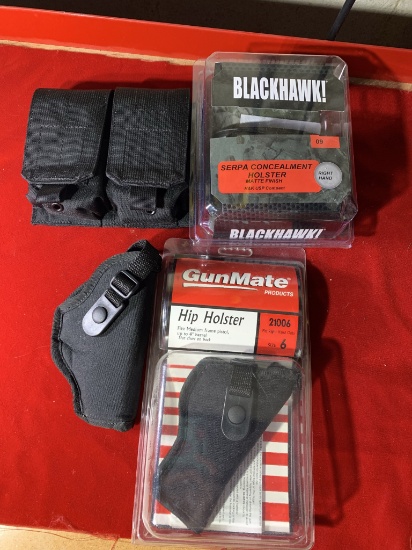 Blackhawk Concealment Holster, 2 Gunmate Hip Holsters, Blackhawk Clip Holder