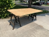 Handy Foldable 3/4 Plywood Work Table with Sawhorses