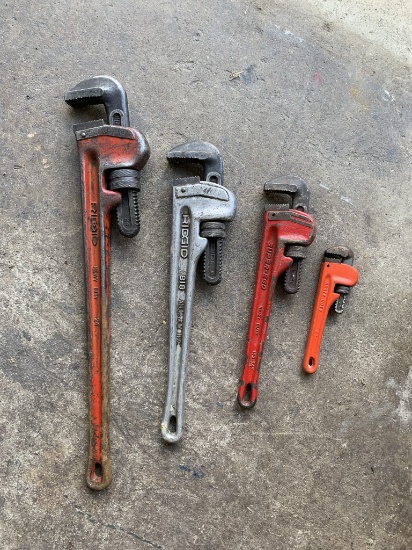 4 Pipe Wrenches including Rigid