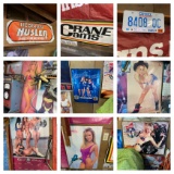 Cleanout Posters, Calendars & Banners in Garage - Tools, Nascar, & Beer Advertising