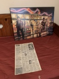 2 Framed Prints & Newspaper Article