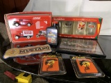 Retro Glass Budweiser Collection, Lennox Diecast Cars, Mustang Patch & More