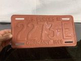 U.S. Forces in Germany 1960 License Plate