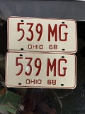 Vintage 1968 Ohio License Plates