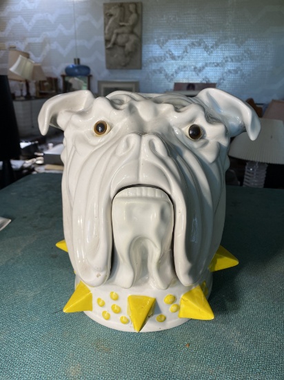 Vintage large ceramic Bulldog Ice Bucket