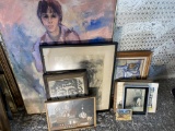 Group lot of assorted vintage art