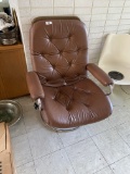 Vintage Made in Norway Retro Leather and Chrome Armchair