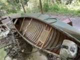 Antique Wooden Canoe w/Copper Fittings