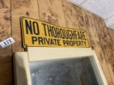 Vintage Metal No Thoroughfare Sign