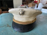 WWII Era Marine Corps Dress Hat with Badge