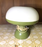 Vintage MCM Avocado Colored Mushroom Lamp