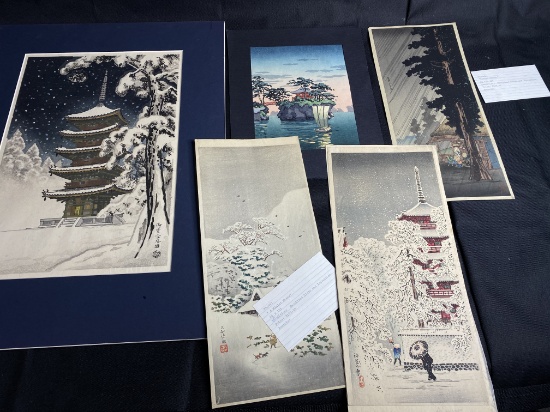 Group lot of assorted Japanese Woodblock Prints