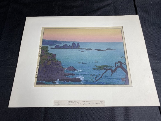 Antique Japanese Woodblock Print by Toshi Yoshida