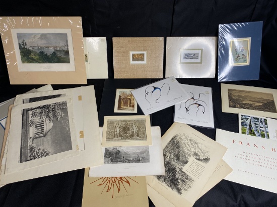Group lot of assorted prints, etchings and more