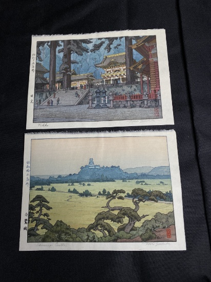 2 Antique Japanese Woodblock Prints by Toshi Yoshida