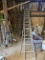 Group lot of antique wooden ladders including very large