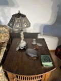 Slag glass lamp and more lot