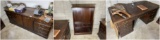 Office credenza, shelf and desk lot