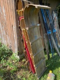 Group lot of better old sleds toboggans including LL Bean, Withington