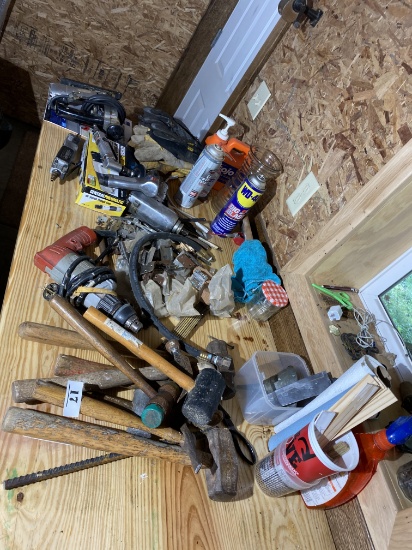 Group lot of assorted workbench tools