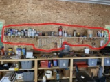 Tools along and under wall shelf lot