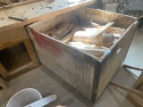 Primitive Wood Storage Box and contents