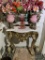 Vintage Marble Topped Table, Vases & Candle Holder.