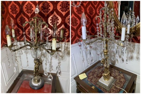 2 Italian Retro Candelabra Style Lamps