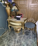 Side Stand, Vase with Floral Arrangement, Vanity Seat, Lamp & More