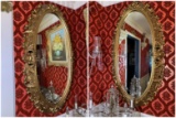 2 Decorative Oval Mirrors