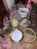 Silver Plated Trays & Decorative Asian Style Pot