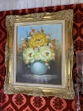 Gorgeous Oil on Canvas Flower Arrangement Painting marked Berry