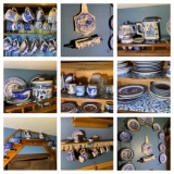 Large Group of Blue & White China, Kitchenware & More.  See Photos
