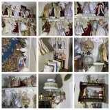 Large number of dolls plus oil lamps lot