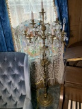 Large Floor Lamp with Crystals