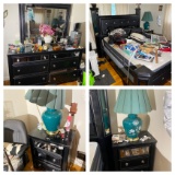 Black mirrored bedroom set