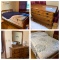 Full Size Bed with Chest of Drawers & Dresser with Mirror