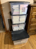 Large Group of Cookbooks in Totes