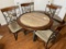 Nicer dining table set with marble center and inlays