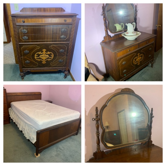 Beautiful Full size Bed, Chest of Drawers & Dresser.  See Photos