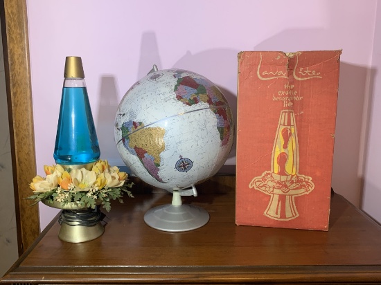 Vintage Lava Lite with Original Box & Replogle Globes Inc Glabe