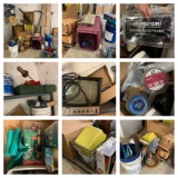 Garage Corner Cleanout - Animal Crate, Wooden Folding Table, Metal Shelf & More