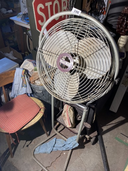 Vintage Whirlwind Shop Fan on Stand