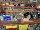 Counter Contents Lot Including Grinders, hardware