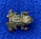 10k gold, diamond, emerald and ruby frog pin