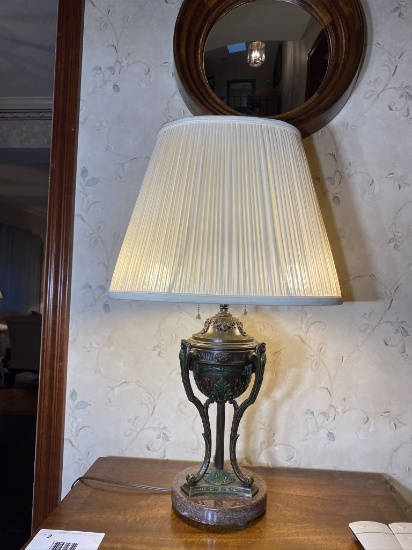 Vintage Metal and Marble Base Italianate Lamp w/Urn